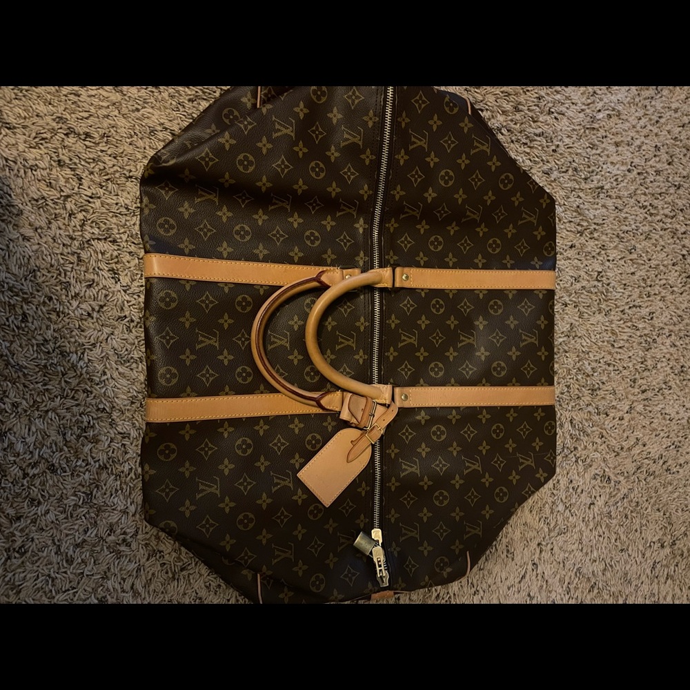 Authentic Monogram Brown Louis Vuitton Keepall 60… - image 8